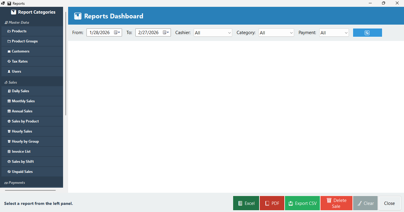 ROLADE POS Dashboard